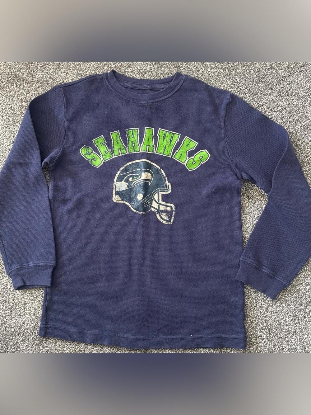 NFL Navy Long-Sleeve Thermal Seahawks Graphic Tee | LG